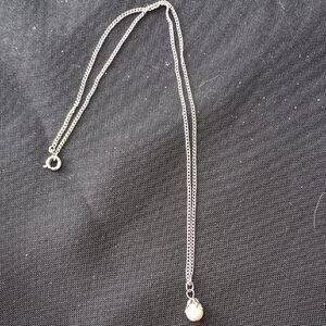 Elegant  VTG Silver Necklace with Pearl Pendant